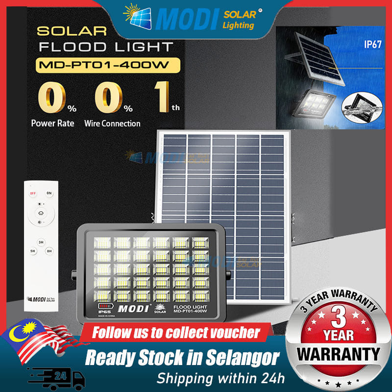 MODI Solar Spotlight 50W 200W 300W 400W Solar LED Cold White Billboard Light IP65 Waterproof Remote Control Flood Light
