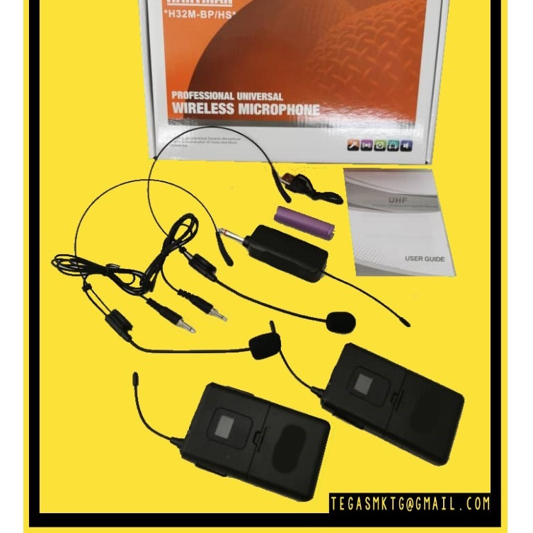 [KL STOCK] HARPMAN UHF Wireless Microphone (16 freq auto select) - 2 ...