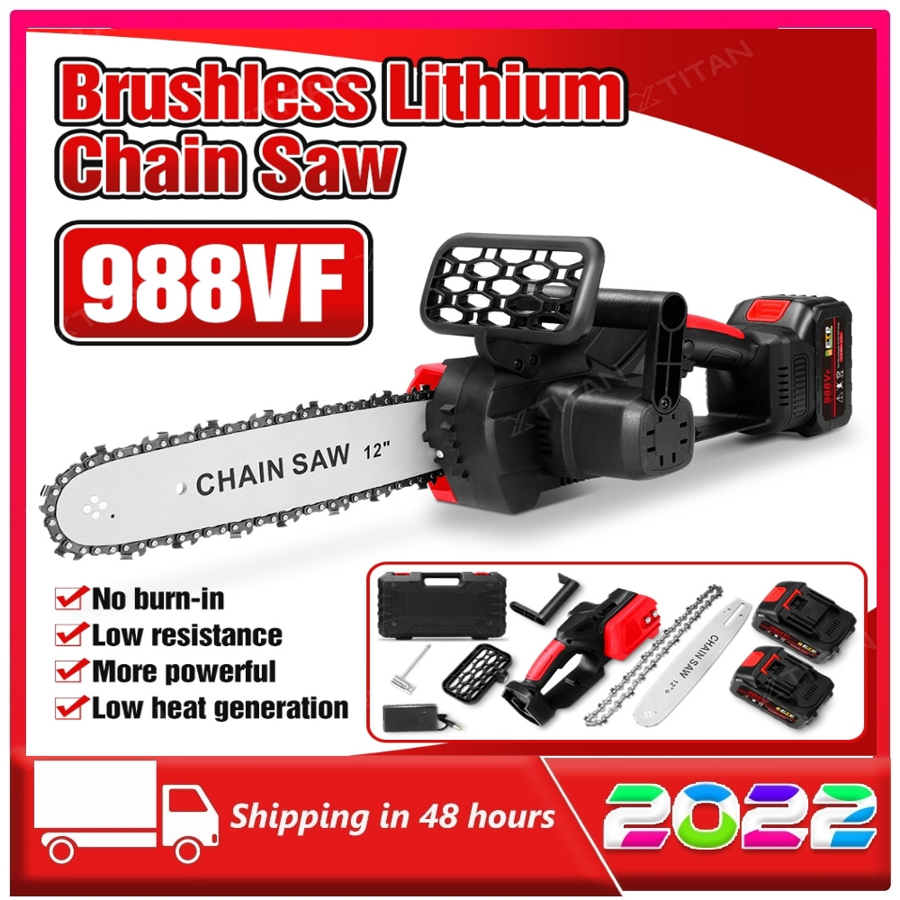 🔥XTITAN 988VF 2500W 12 Inch Mini Chainsaw Cordless Brushless Handheld