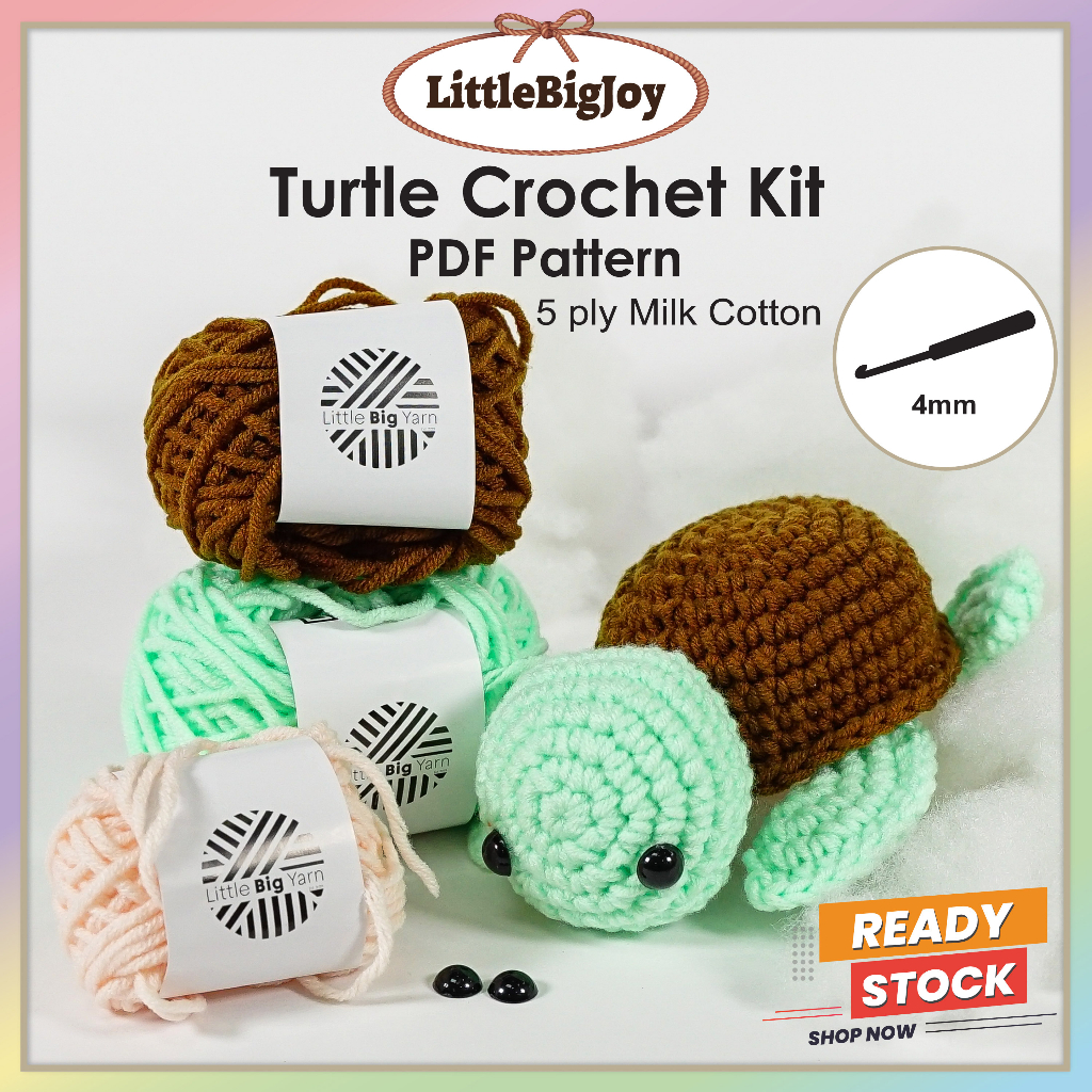 Crochet Amigurumi Turtle Penyu Tortoise Sea Laut Kit Material Package ...