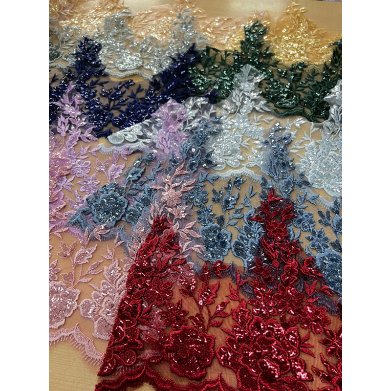 Boder lace sequin / border lace / sequin lace / lace baju jual per ...