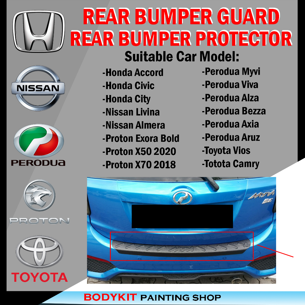 (HONDA/PERODUA/NISSAN/PROTON/TOYOTA)REAR BUMPER STEP PROTECTOR REAR