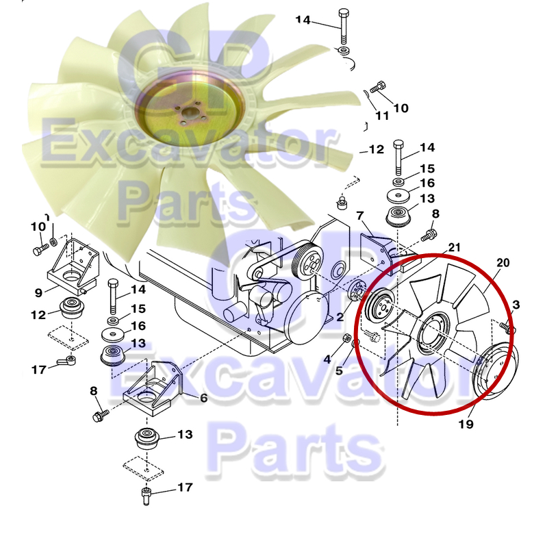 SH200A1 / SH200A2 / SH200A3 HYDRAULIC EXCAVATOR ENGINE FAN BLADE (12B) Shopee Malaysia