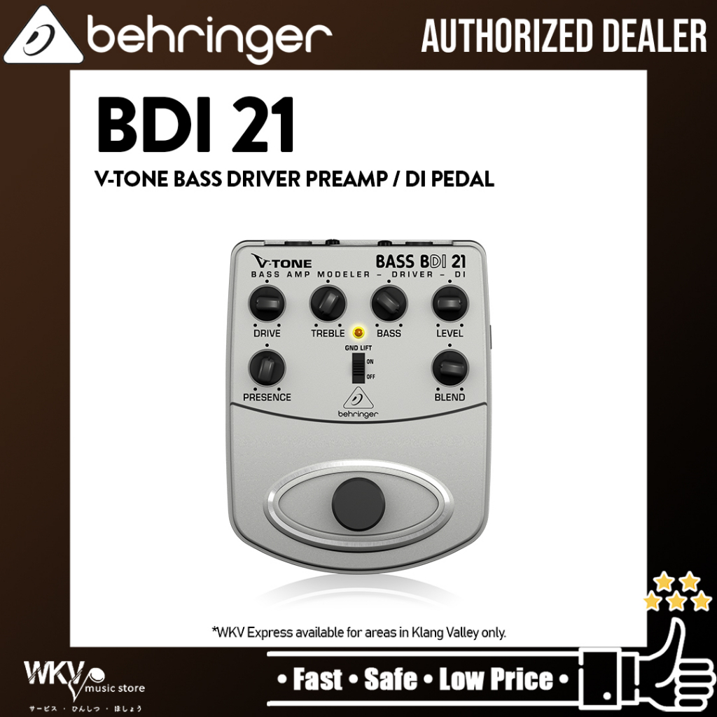 Behringer BDI21 VTone Bass Driver Preamp/DI Pedal (BDI21 / BDI 21