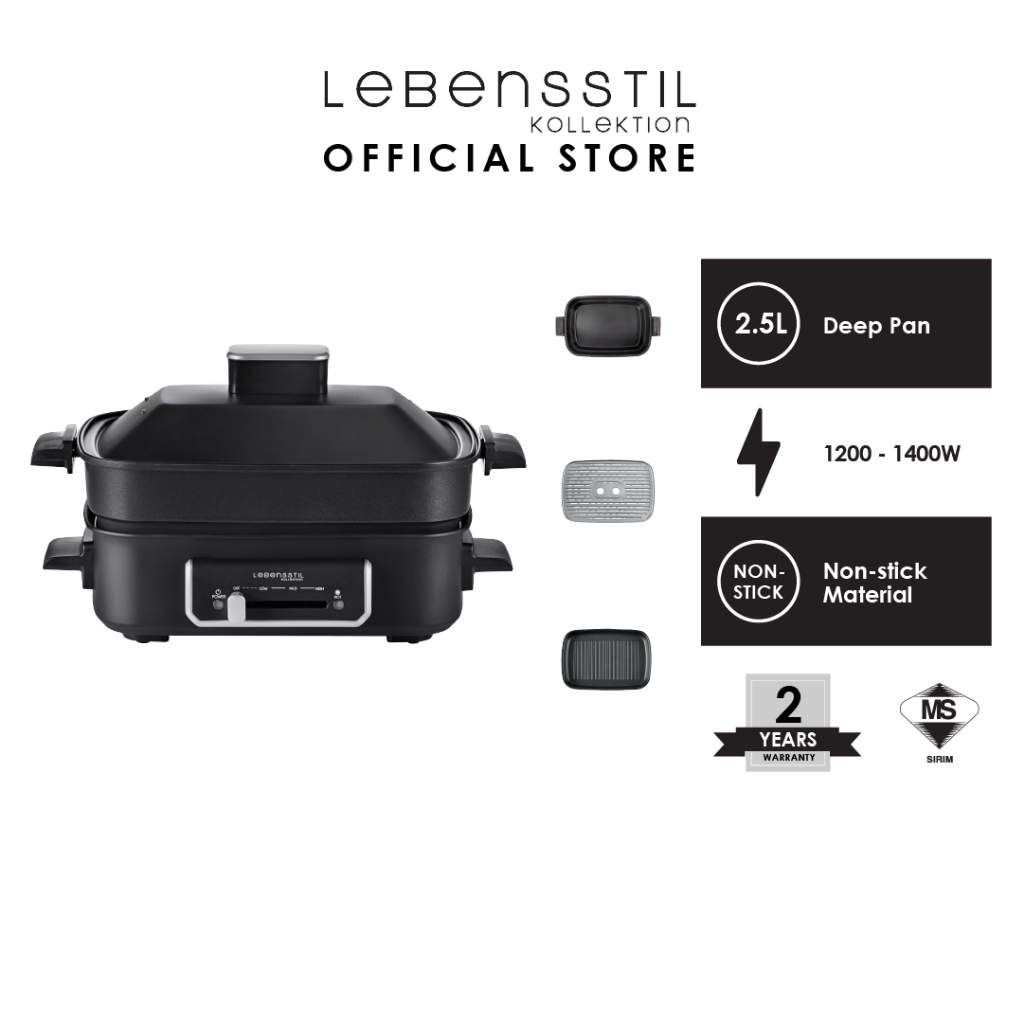 Lebensstil Kollektion 3-In-1 Non-Stick Multicooker with Stream Tray 2 ...
