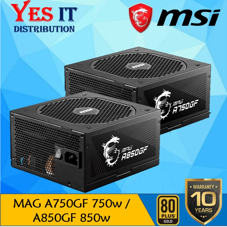 MSI MAG MPG A750GF (750w) / A850GF (850w) 80 PLUS GOLD PSU POWER SUPPLY