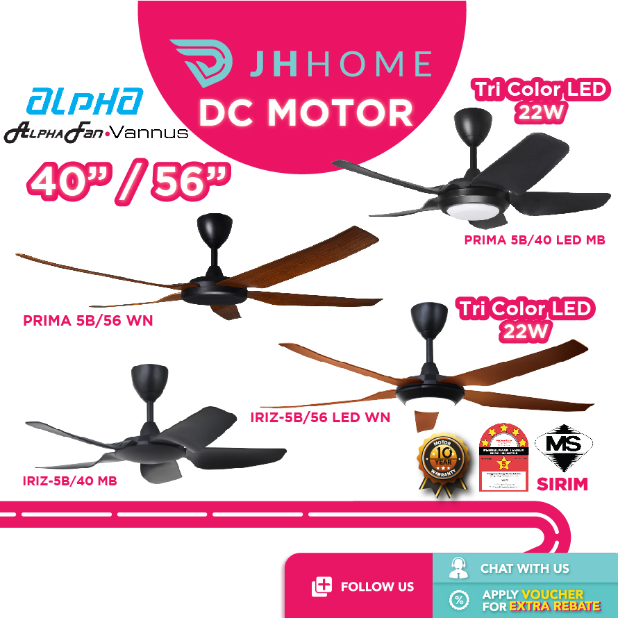 ALPHA AlphaFan Prima DC Motor Ceiling Fan 5B/56 8 Speed | Alpha 