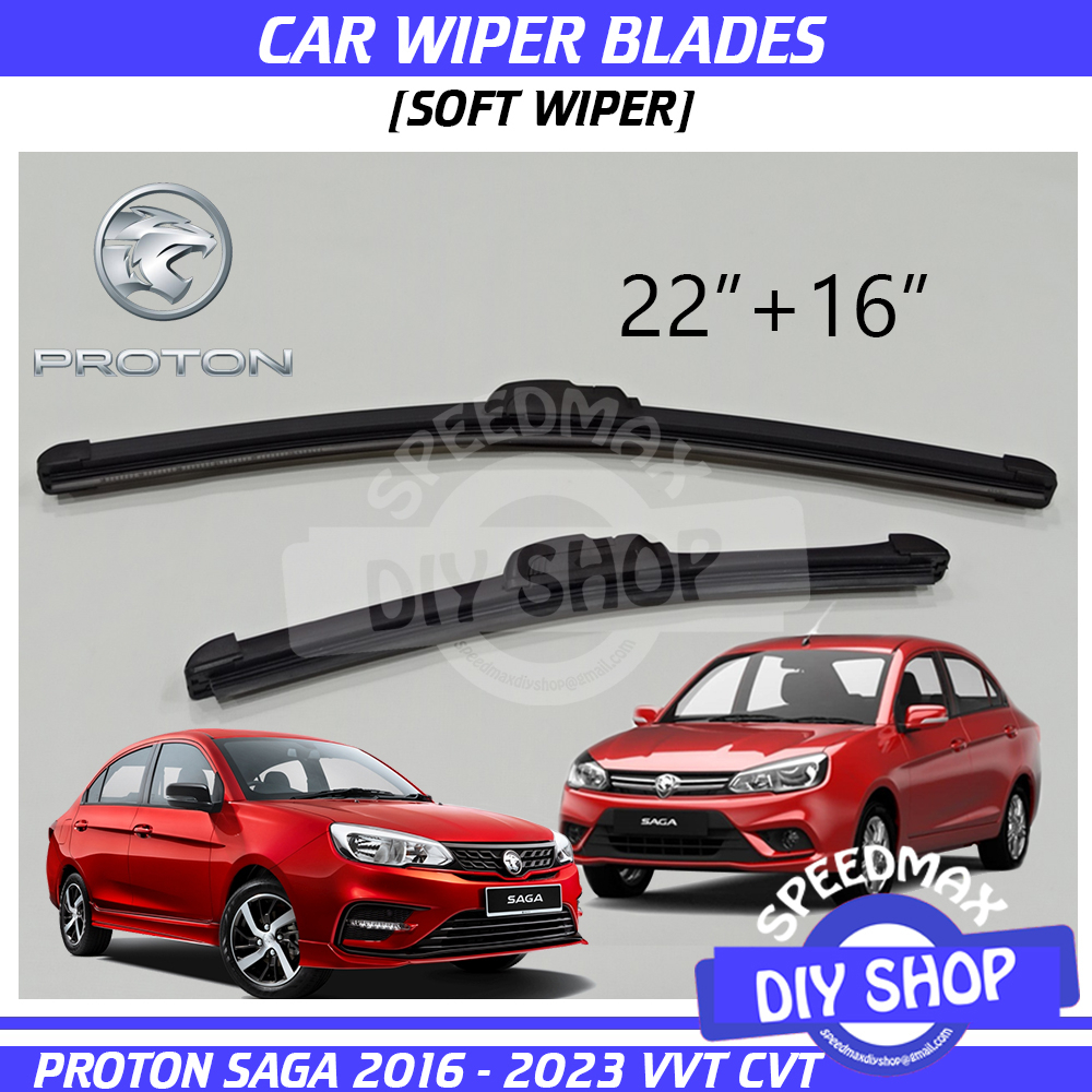 Proton Saga Vvt 2016 2017 2018 2019 2020 2021 2022 2023 2024 Cvt Soft Wiper Blades Windshield 3408