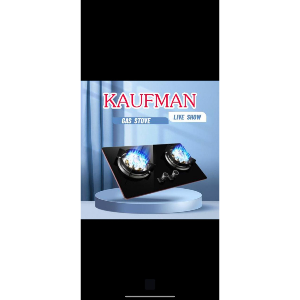 (available )Tempered Glass Gas Stove Dapur Gas Clad Double NineChamber