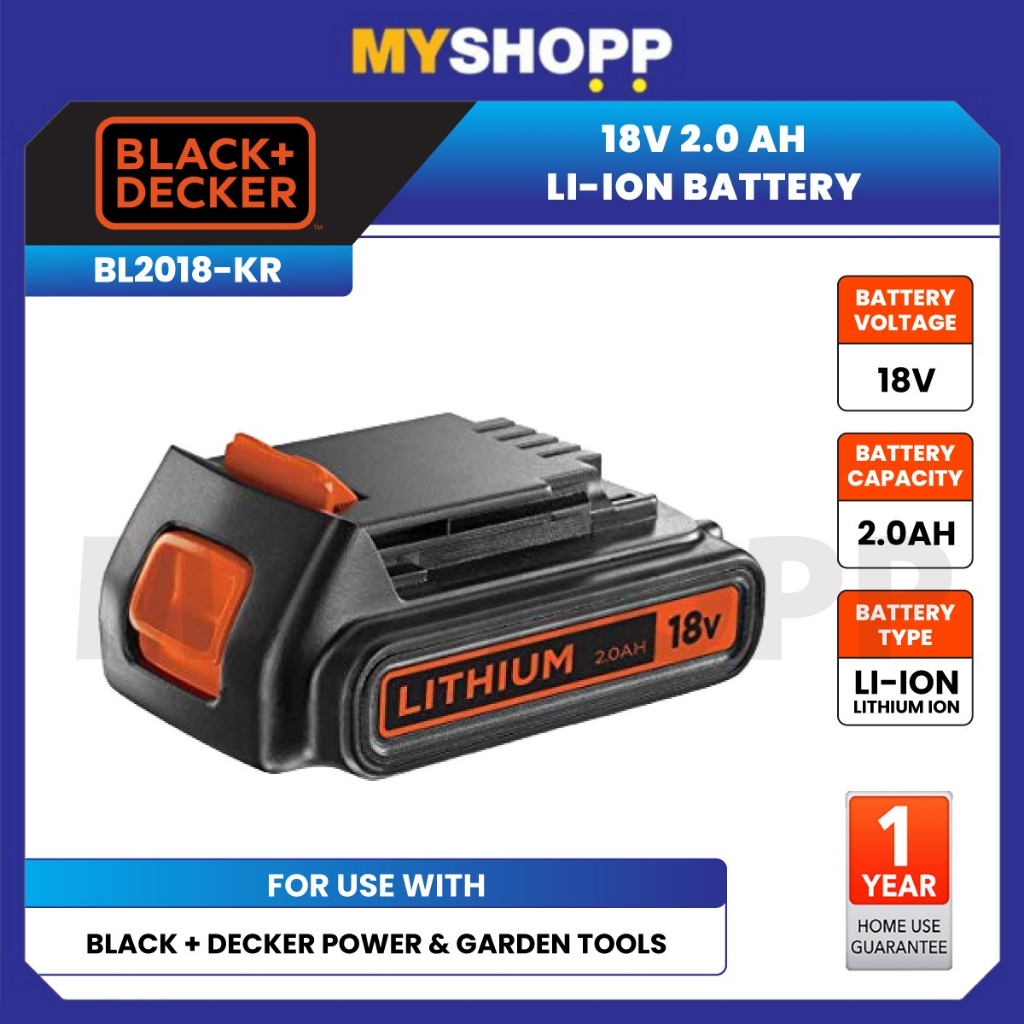 BLACK & DECKER BL2018 / 18V 2.0Ah / Replacement Battery 18V MAX LI-ION ...