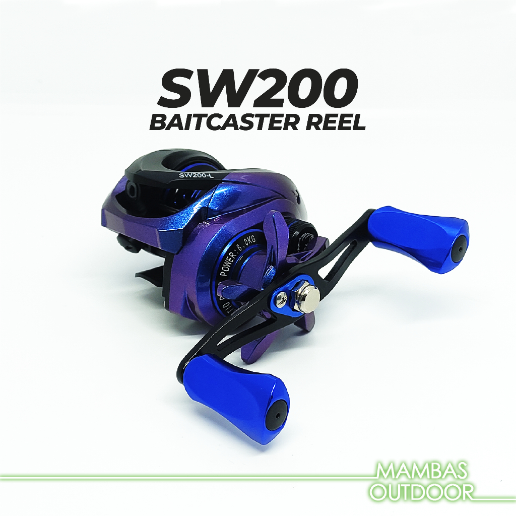 SW200 Fishing Reel Baitcasting 7:2:1 Magnetic Casting Mesin Pancing Tackle  Shallow Spool Mancing Set Ultralight BC Ikan