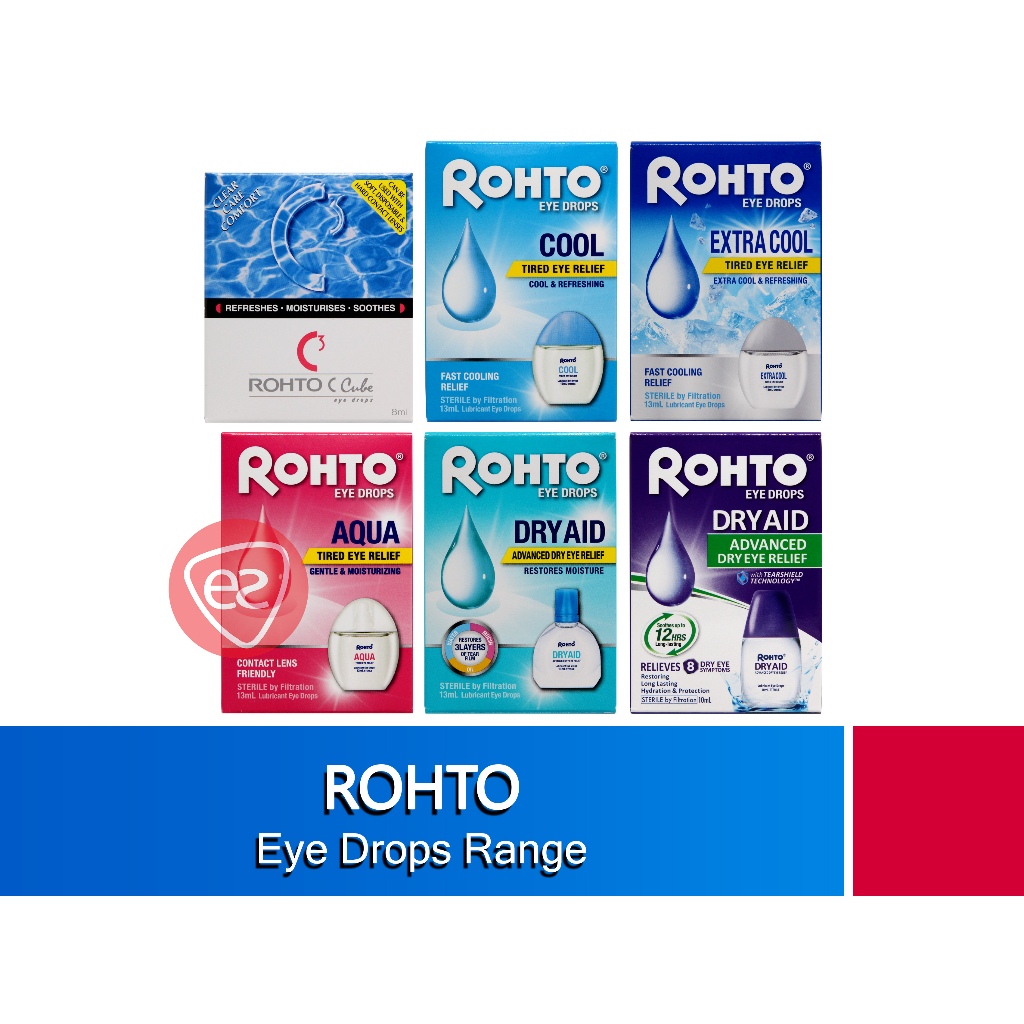 ROHTO EYE DROPS ( EXTRA COOL 13ML / COOL 13ML / AQUA 13ML / DRY AID ...