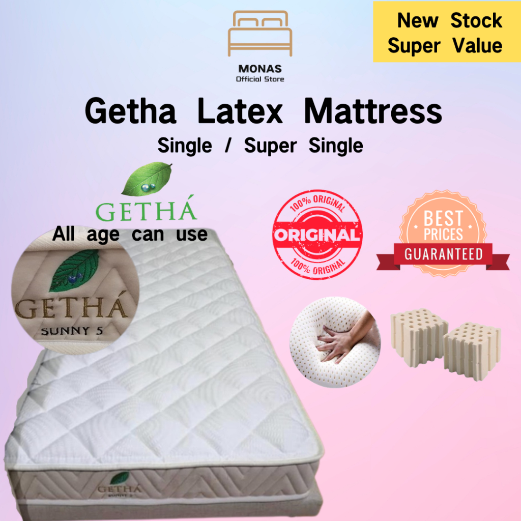[New] GETHA Sunny 5 Single / Super Single mattress Natural Latex