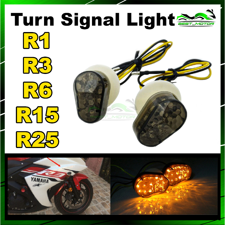 SIGNAL LED TURN SIGNAL LIGHT YAMAHA R1 R3 R6 R15 R25 MOTORCYCLE SUPERBIKE UNIVERSAL SIGNAL RELLAY Shopee Malaysia