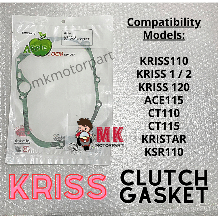 CLUTCH Gasket Modenas KRISS 🍎 Apple Gasket Clutch Cover Kriss110 Kriss