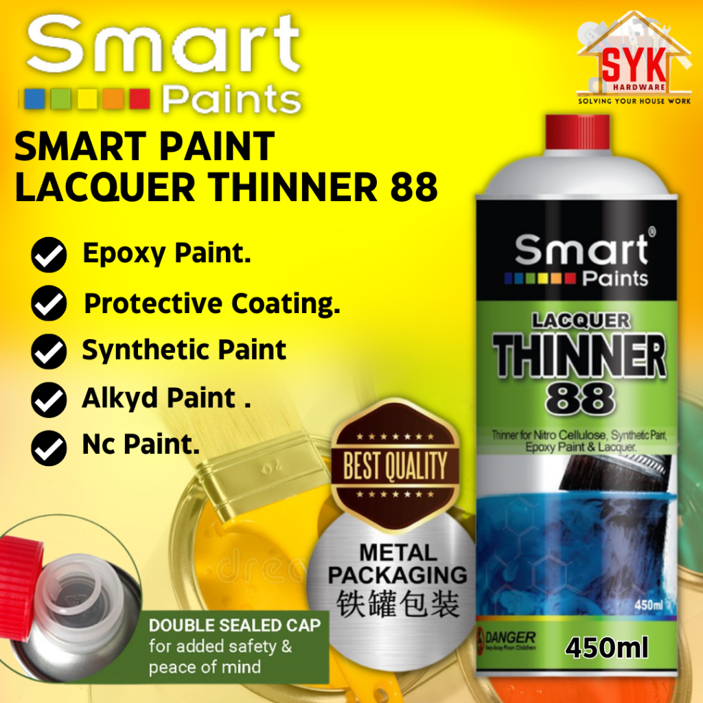 SYK SMART Paints 450ml LACQUER THINNER 88 Paint Remover For Oil Paint