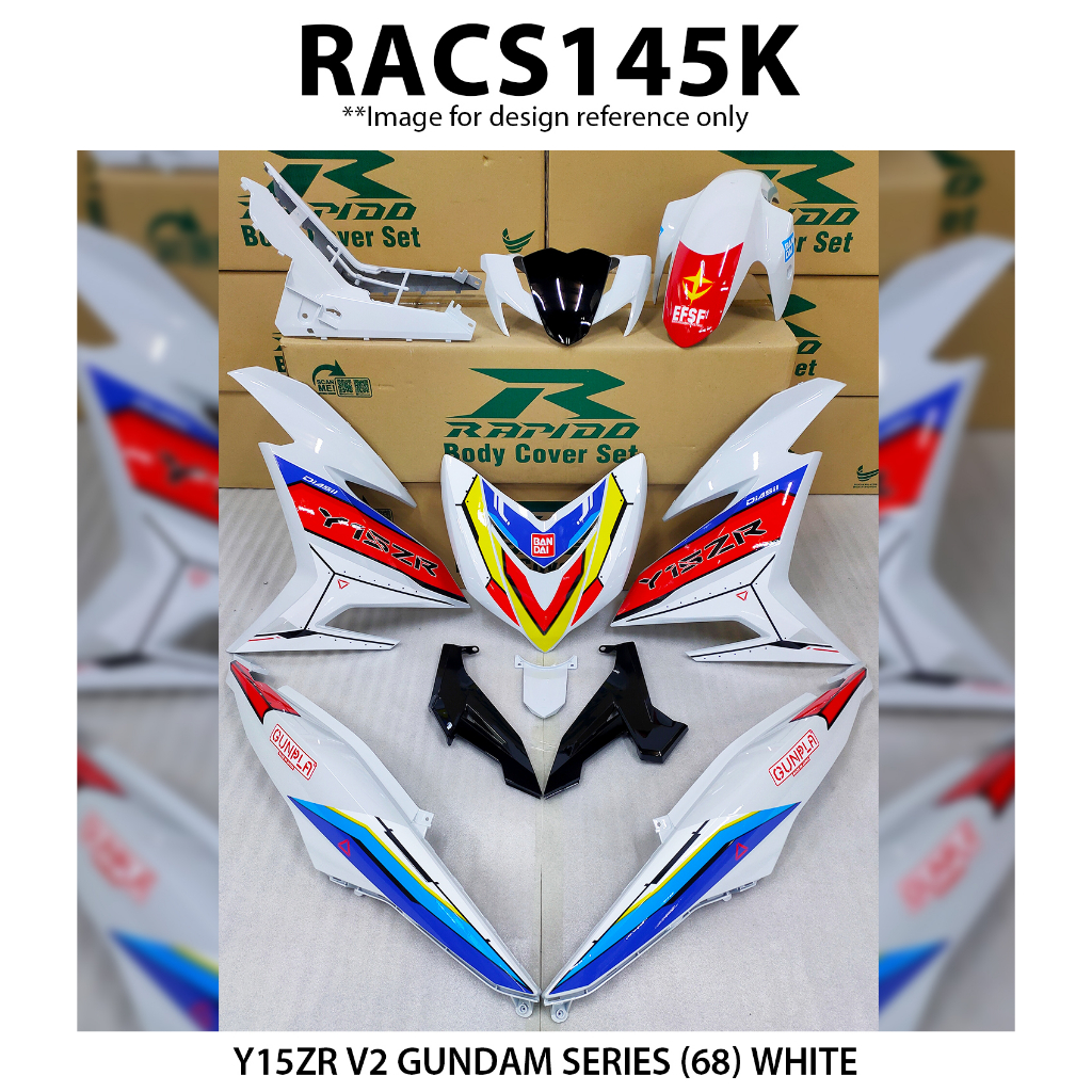 YAMAHA Y15 Y15ZR V1/V2 GUNDAM SERIES (68) WHITE COVER SET (STICKER