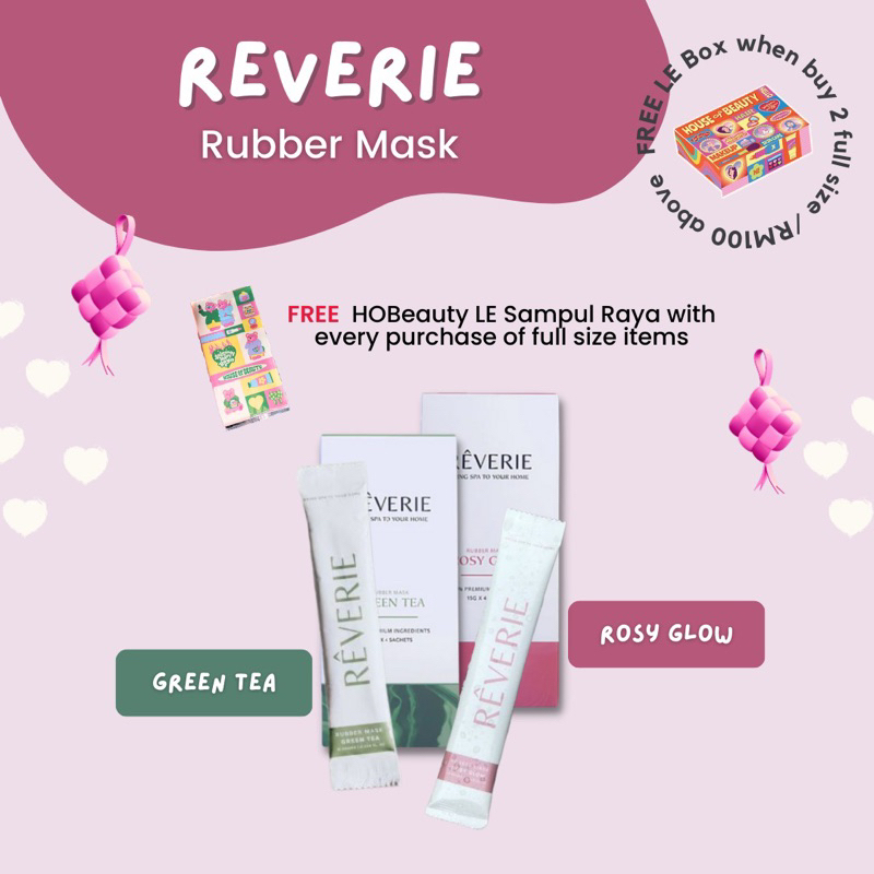 Reverie Touch Rubber Mask Green Tea Rosy Glow Box Sachet | Shopee Malaysia