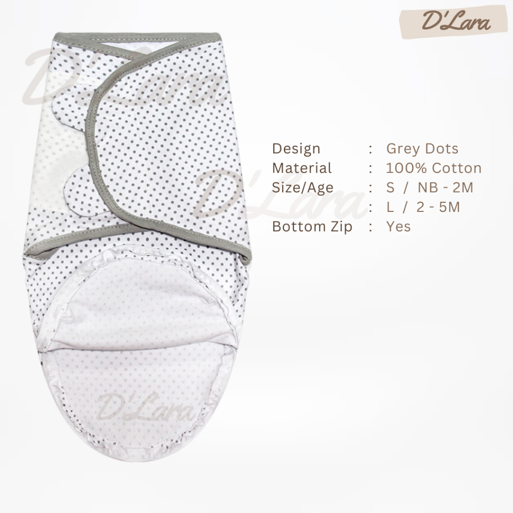 D'LARA Newborn swaddle Instant swaddle Swaddle baby Swaddle wrap Bottom zip Bedung