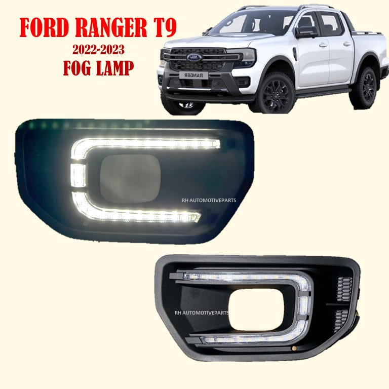 Ford ranger T9 2022 2023 XL XLT PLUS Front bumper foglamp led cover fog ...