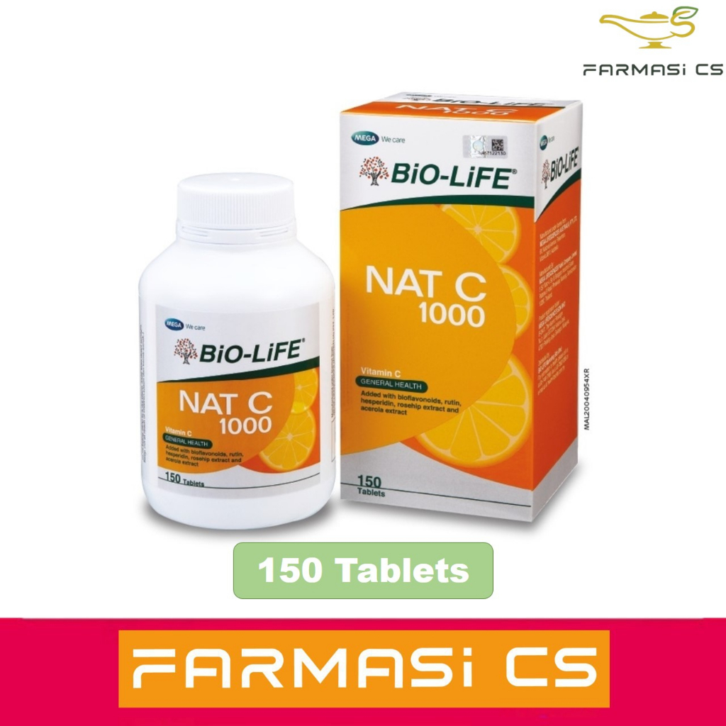 Bio-Life Nat C 1000mg 150 Tablets EXP:12/2025 [Vitamin C, Biolife, Bio ...