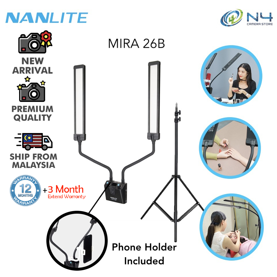 (NEW ARRIVAL) Nanlite Mira 26B LED Beauty Light /With Light Stand Set