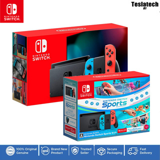 Nintendo Switch with Neon Blue and Neon Red Joy-Con - game console