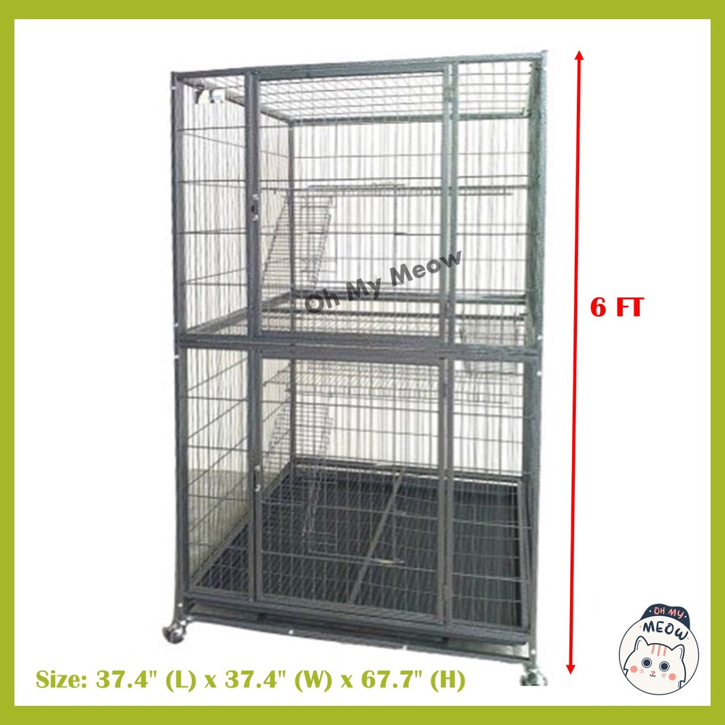 Luxury Wrought Iron 2 level Cat Cage / Sangkar Kucing 2 Tingkat - 885 ...