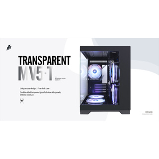 1ST PLAYER Megaview MV5-TRANSPARENT M-ATX Case - Black/White (5 ARGB ...
