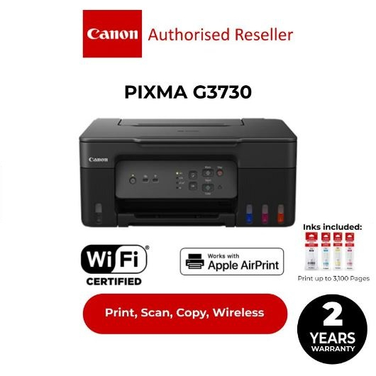 CANON PIXMA G3730 G2730 G1730 All In One WIRELESS printer GI71S 2 years