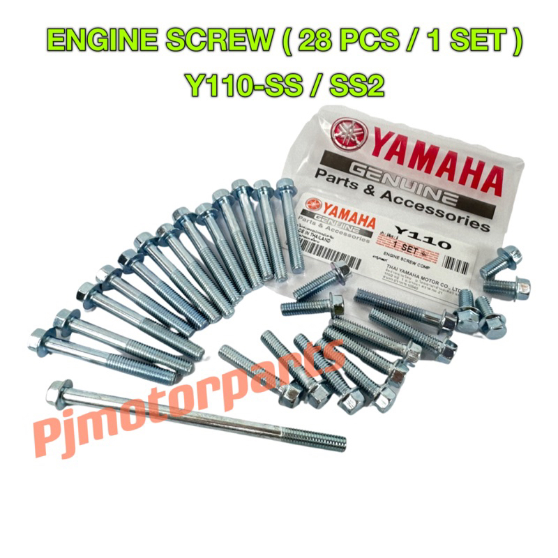 Y110-SS / SS2/ Y110 SS/SS 2 (28 PCS / 1 SET) ENGINE SCREW BOLT COMPLETE ...