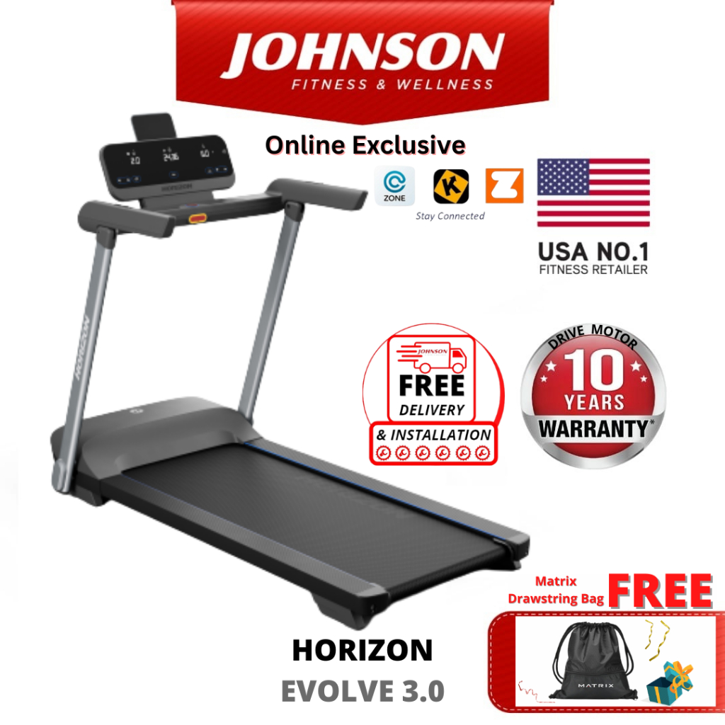 Johnson Fitness Horizon Evolve 3.0 Treadmill [10 Years Warranty On