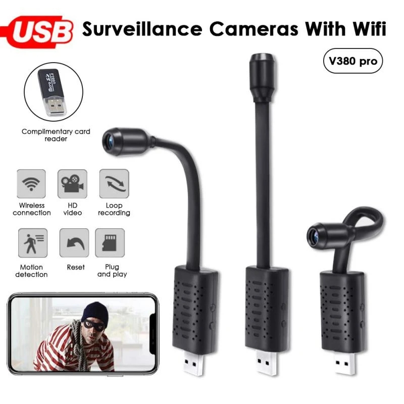 Cameras With Wifi Mini Camera IP USB Full HD 1080P CCTV SD Card Cloud ...