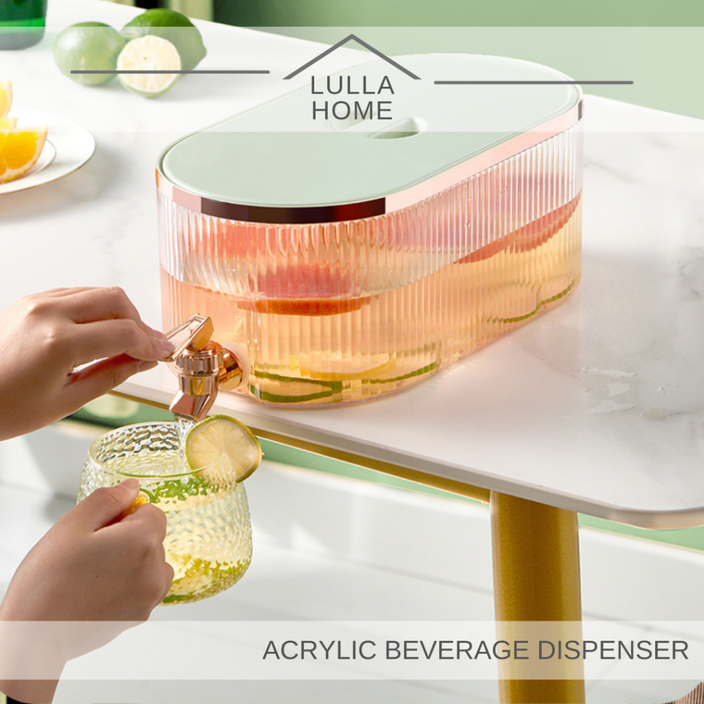 LullaHome 5.3L Elegant Light Luxury Beverage Dispenser Fruit Juice Cold ...
