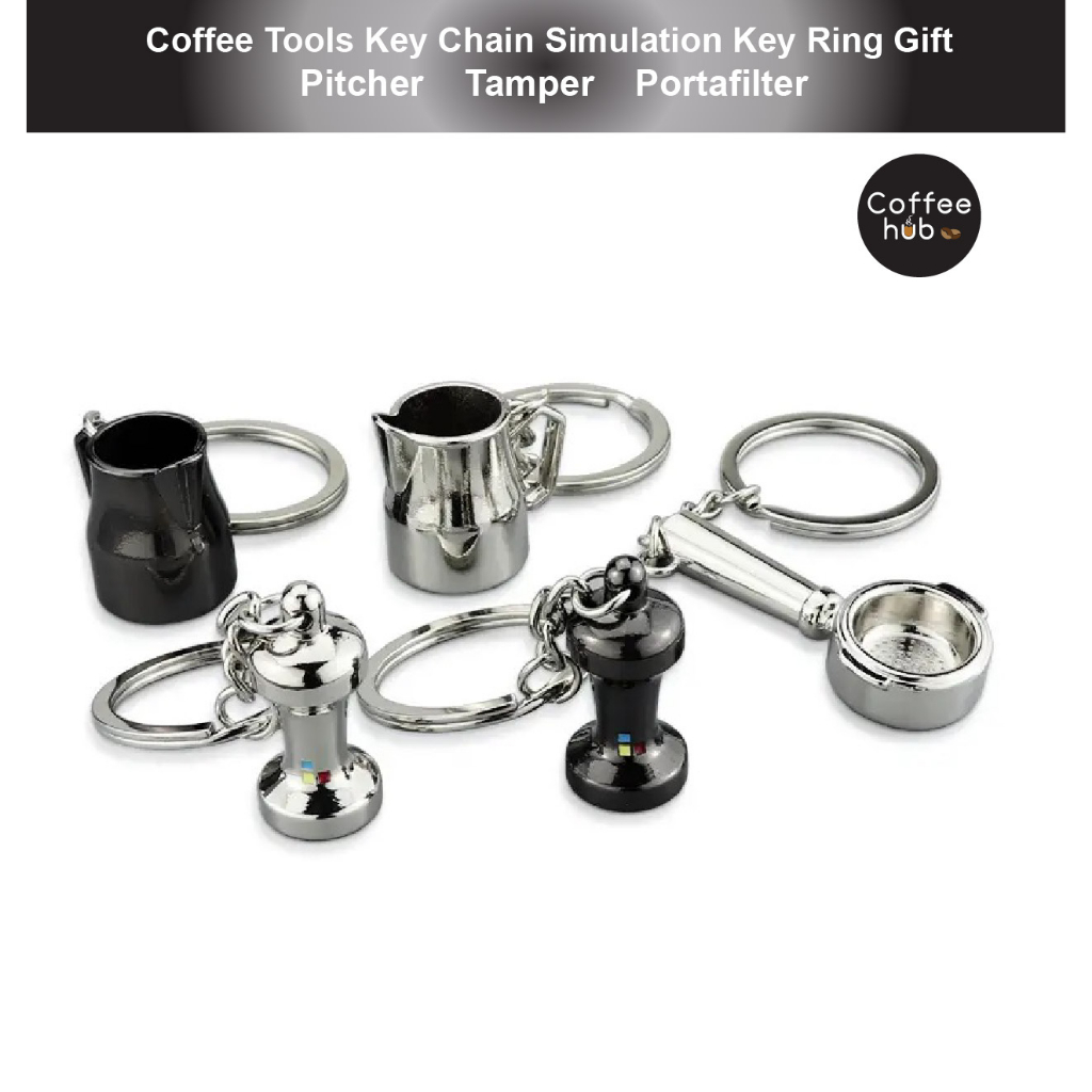 (Ready Stock)Miniature Coffee Keychain Barista Tools Tamper Portafilter