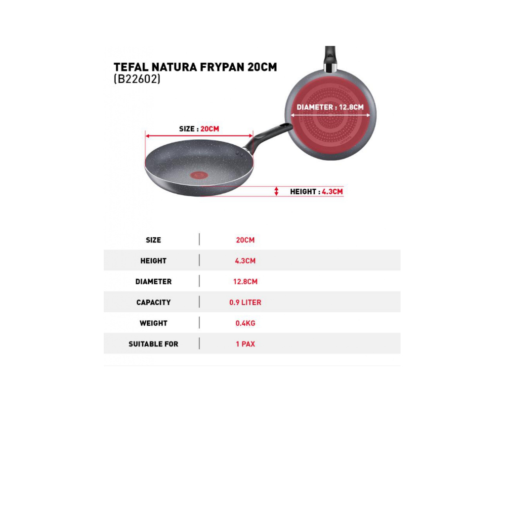 TEFAL NATURA FRYPAN 20CM Shopee Malaysia