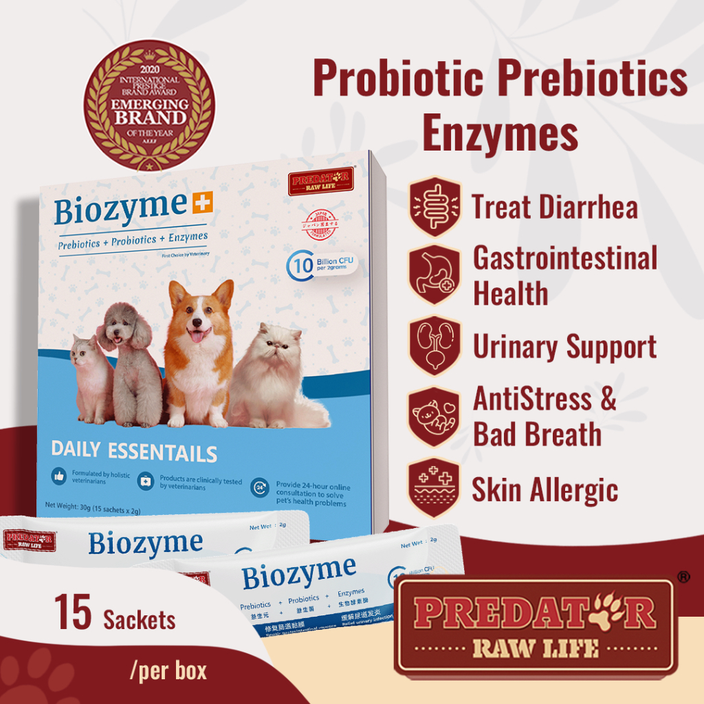 Predator Raw Life Biozyme Dog Cat Pet Probiotics Supplement Prebiotic