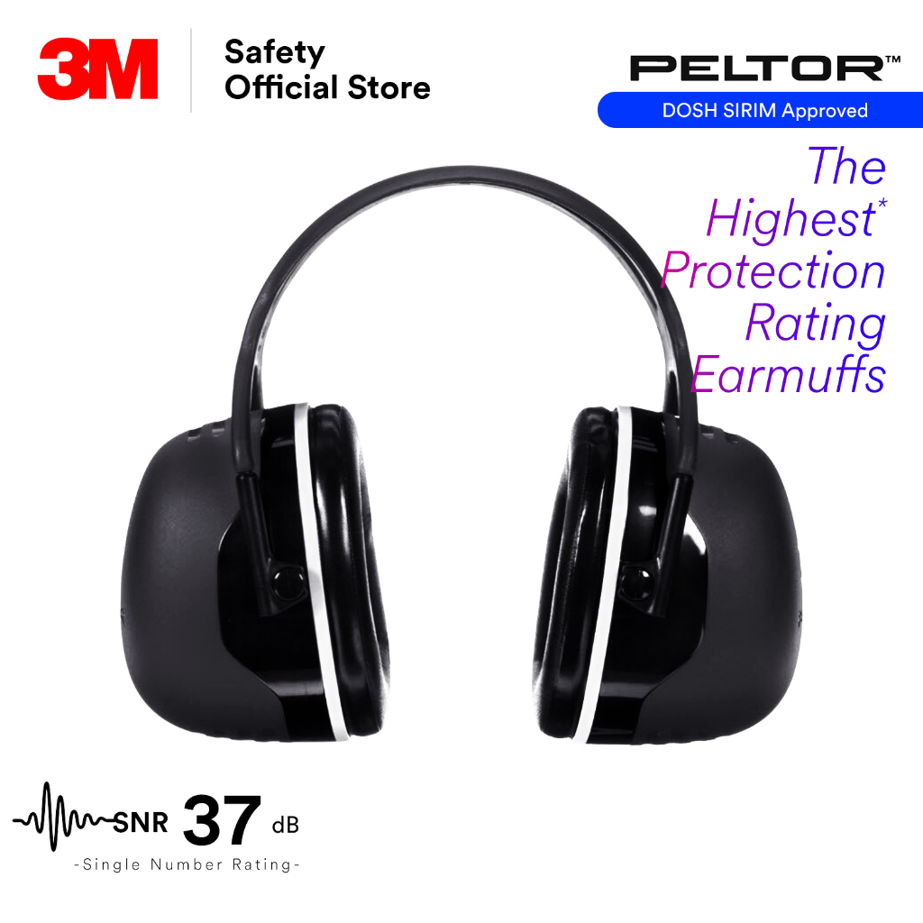 3M X5A Peltor X5 Series Over-The-Head Safety Earmuffs/Highest Single Noise  Rating SNR 37 dB (1 Unit) PSD_EM_ Shopee Malaysia