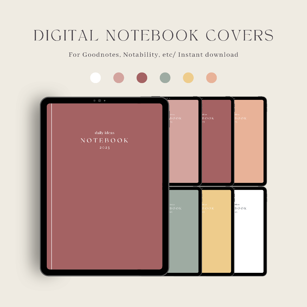 Digital Notebook Covers for Goodnotes and Notability, etc. Instant ...