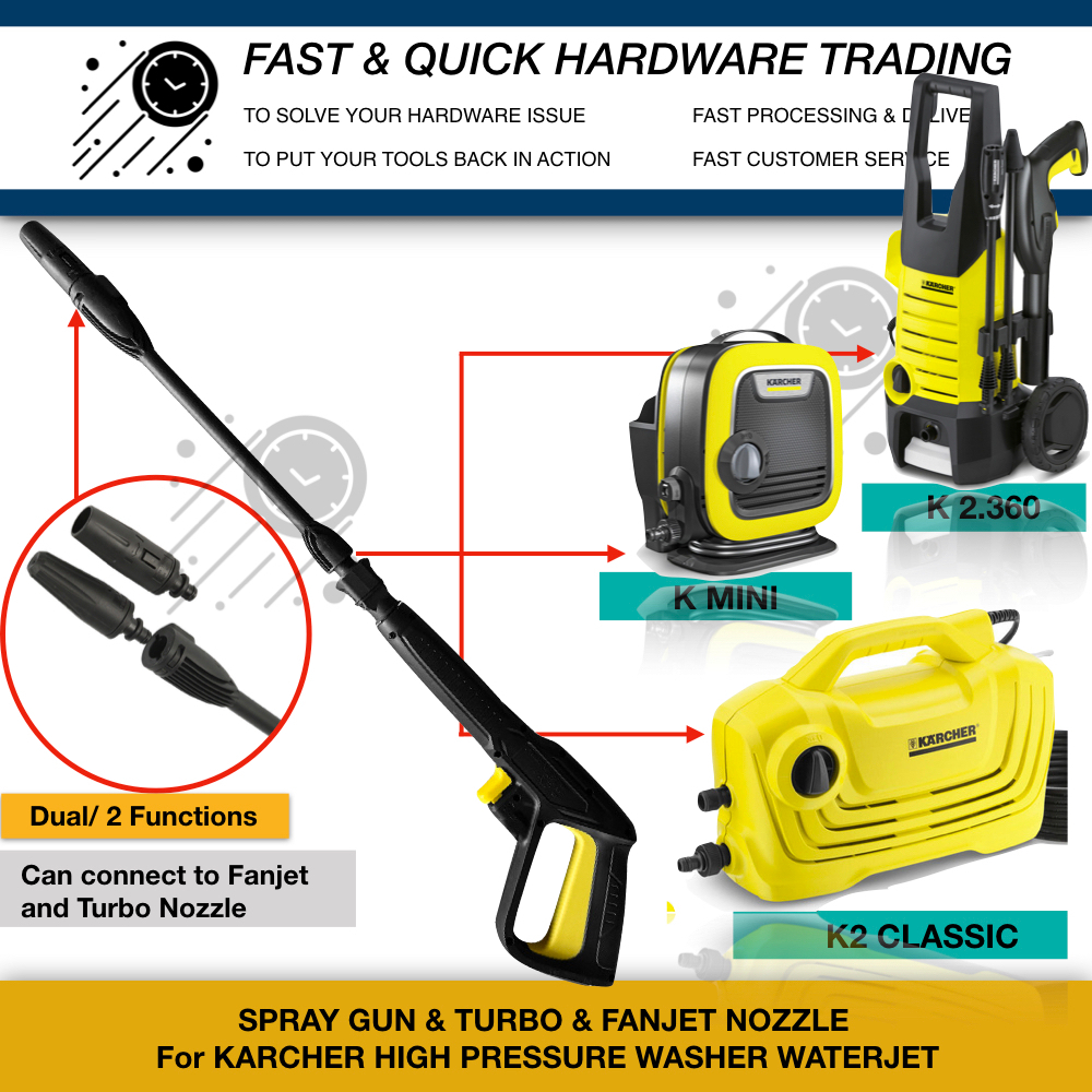 KARCHER K2.360 K 2 CLASSIC GUN PRESSURE WASHER WATERJET SPARE PART ALAT