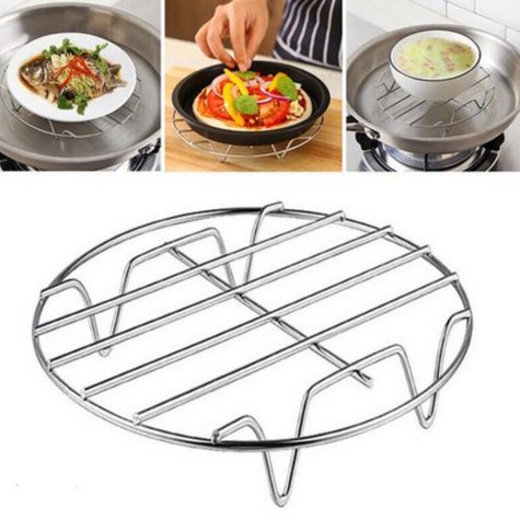 Horizontal Lines Round Stainless Steel Metal Steaming & Cooling Rack ...