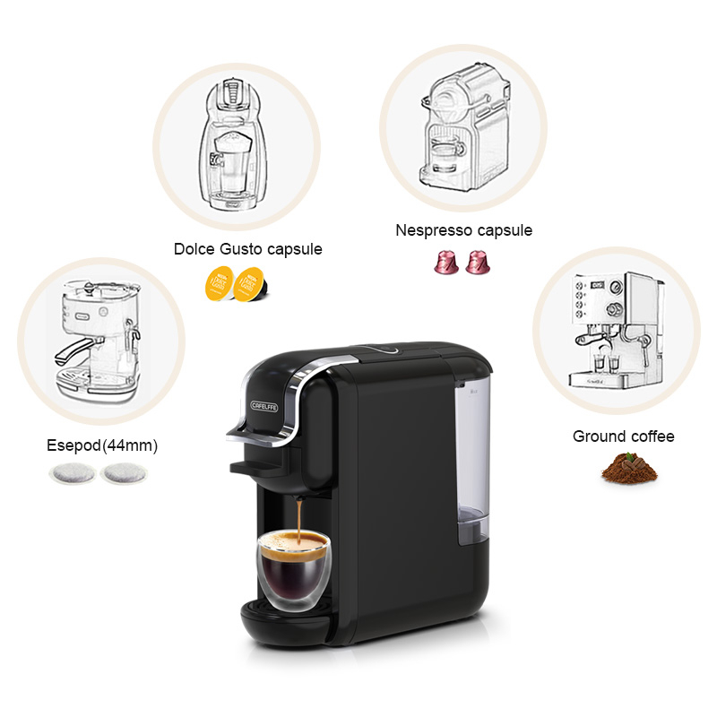 CAFELFFE 5-in-1 Capsule Coffee Machine Hot and Cold Espresso