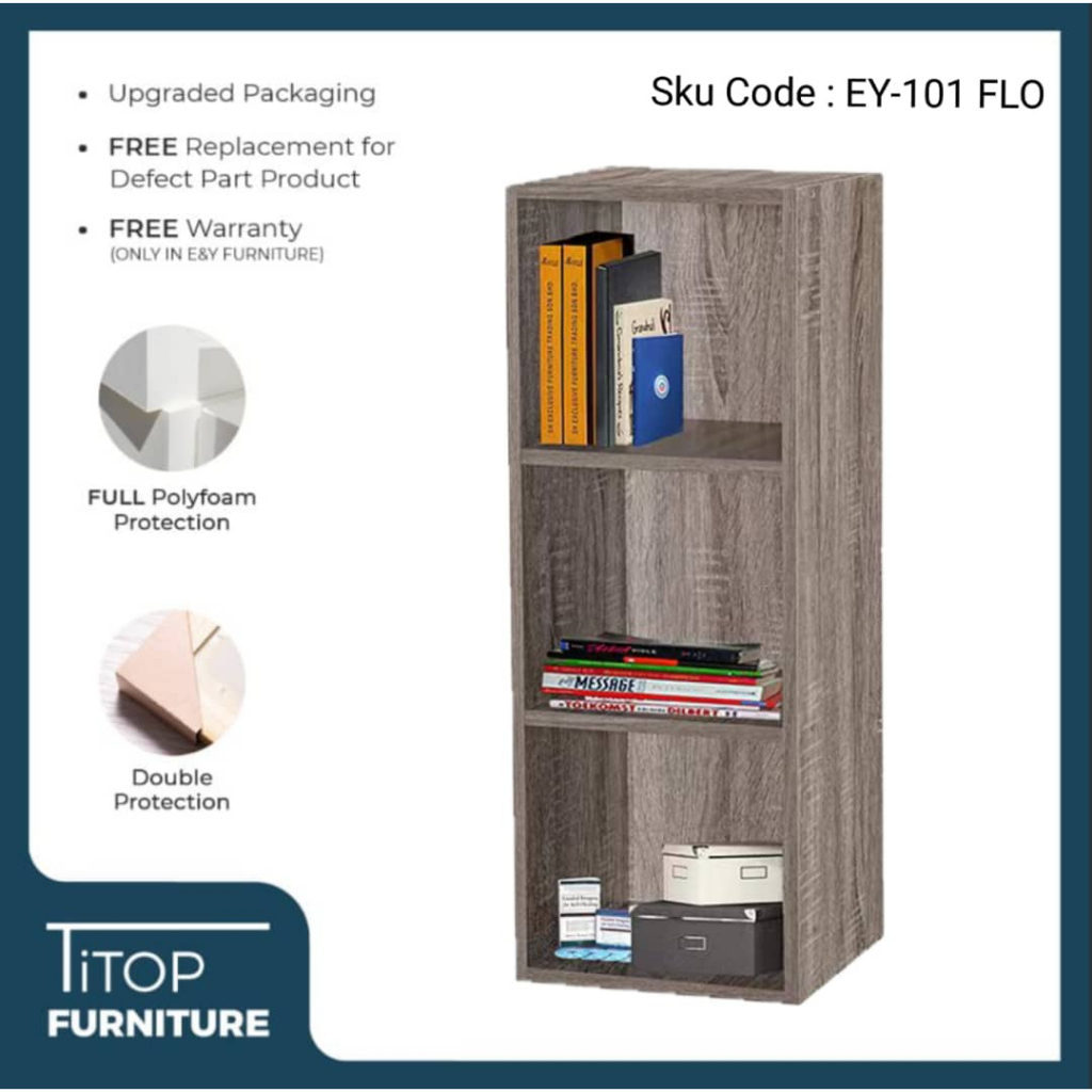 Ready Stock 3-Tier Multipurpose Rack Book Shelf/ Book Rack Cabinet (Rak ...