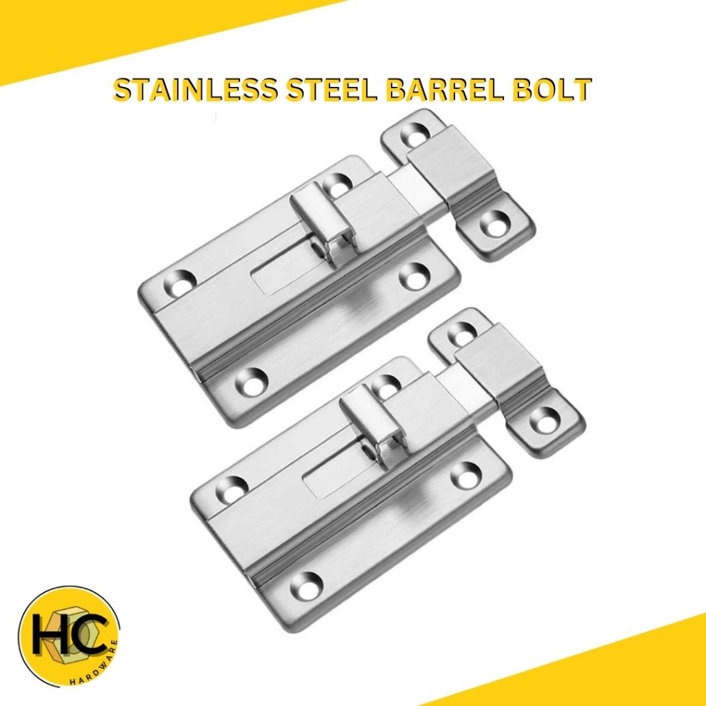 Stainless Steel Barrel Door Bolts Latch Slug Sliding Door Lock Security