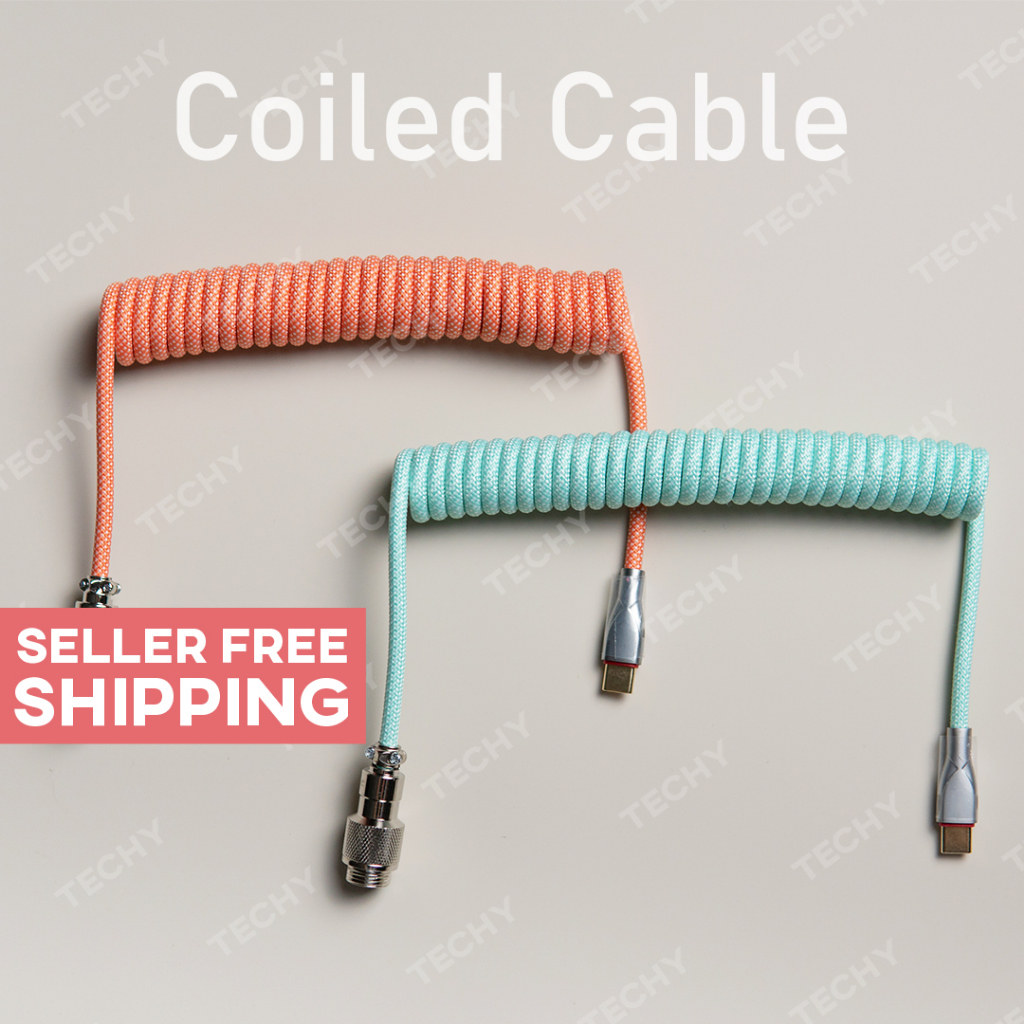 [READY STOCK] Coiled Cable GX12 for Mechanical Keyboards USB Type A to ...