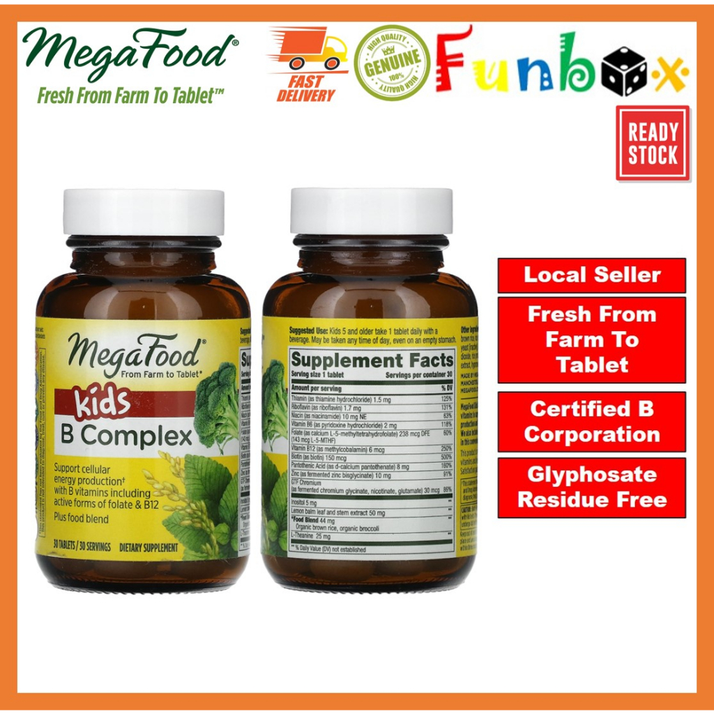 Ready Stock MegaFood Kids B Complex 30 Tablets (Feb 2027) | Shopee Malaysia