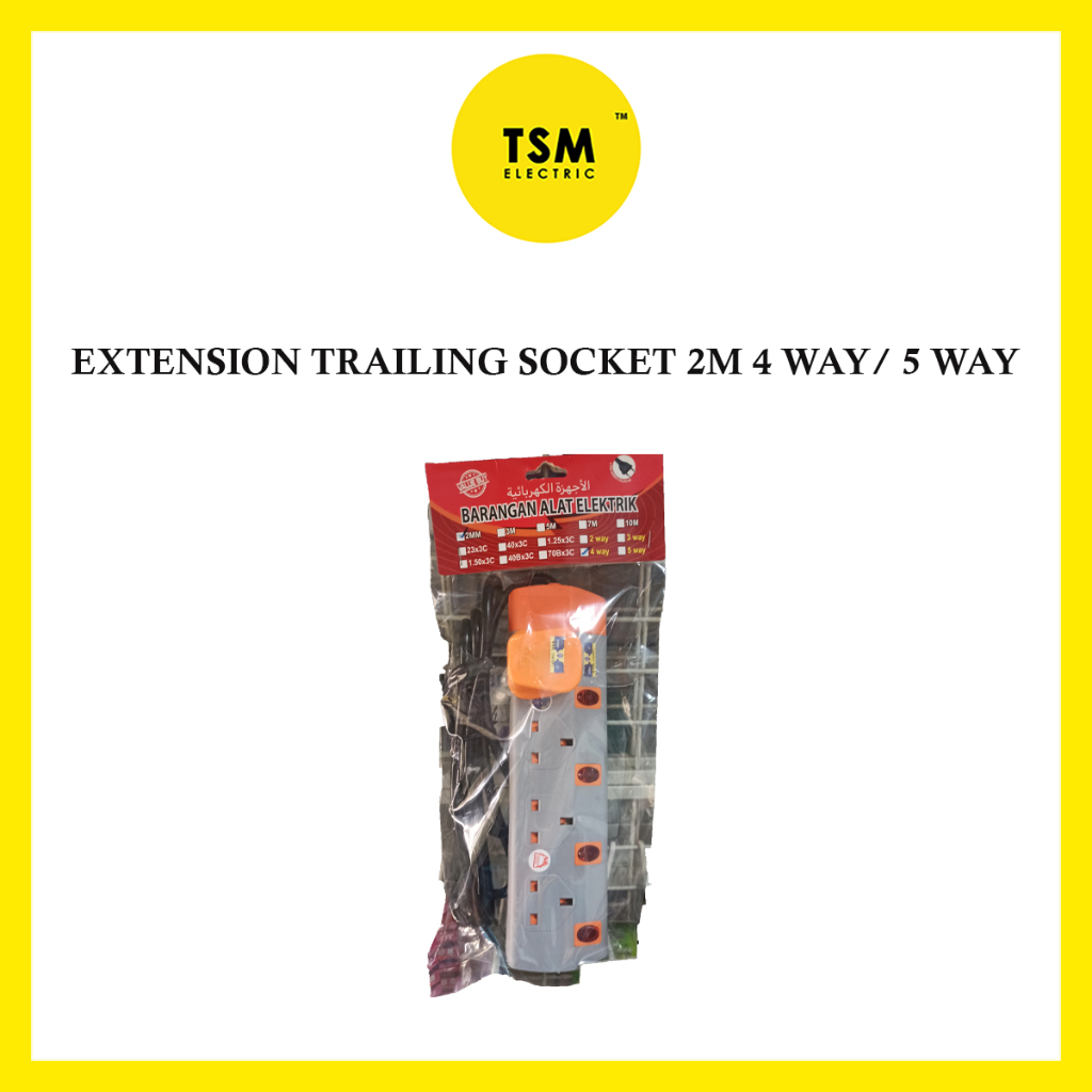 {SIRIM} Extension Trailing Socket 2M 4 WAY & 5 WAY | Shopee Malaysia