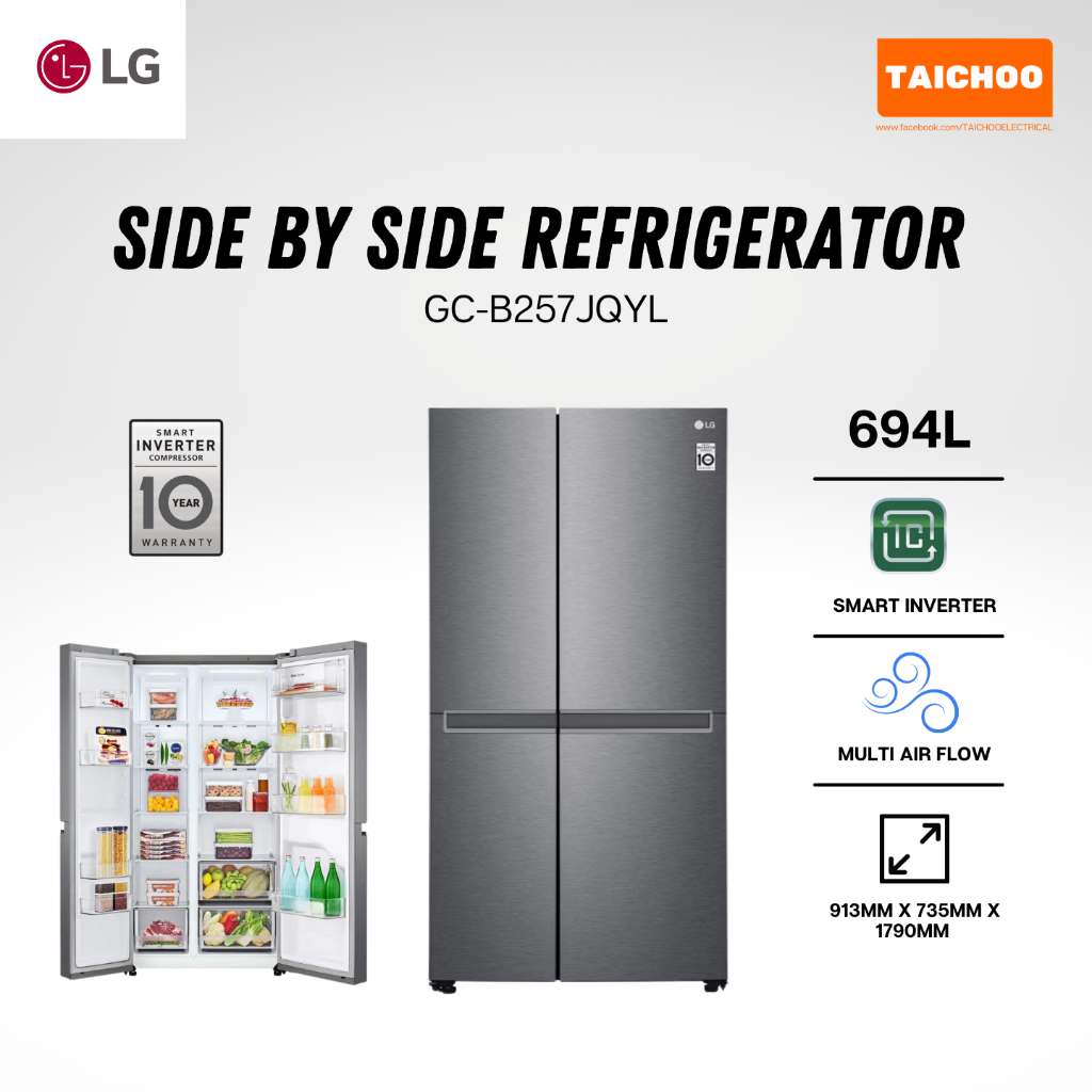 LG Side By Side Refrigerator 694L GC-B257JQYL | Shopee Malaysia