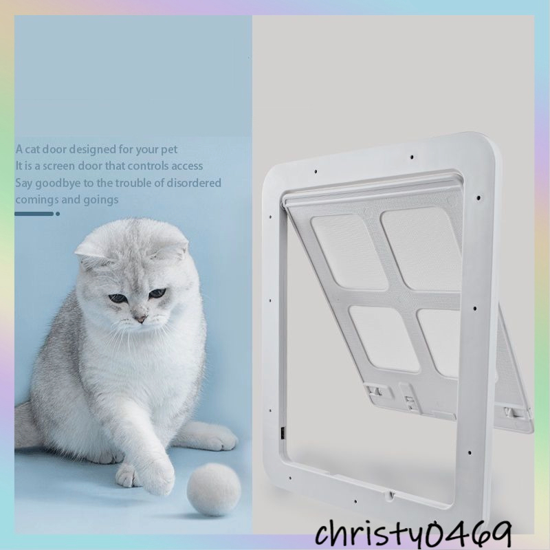 GALPADA Pet Door For Cats - Sound Reducing White Cat Door With Easy Installation