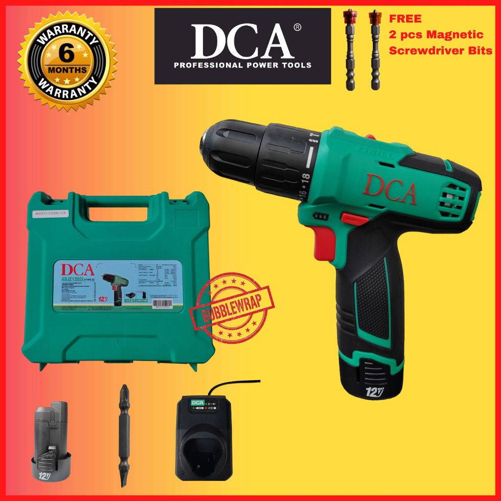 DCA CORDLESS IMPACT HAMMER DRILL 12V ADJZ1202I / BATTERY DRILL BOSSMAN BOSCH MILWAWKEE TOTAL